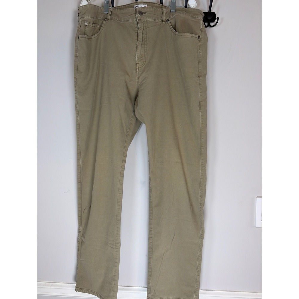 Peter Millar Crown Vintage Khaki Tan Canvas Straight Leg Pants Mens 40 x 31